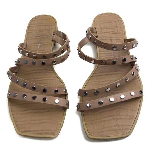 Dolce Vita Indo Slide Sandal tan studded sandals MSRP $80 - Picture 1 of 5
